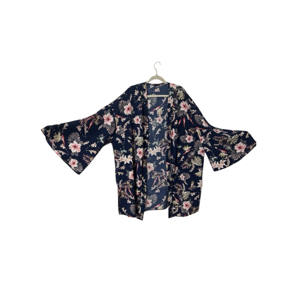SHEIN Tropical Plant Printed Kimono - Picture 2 of 6